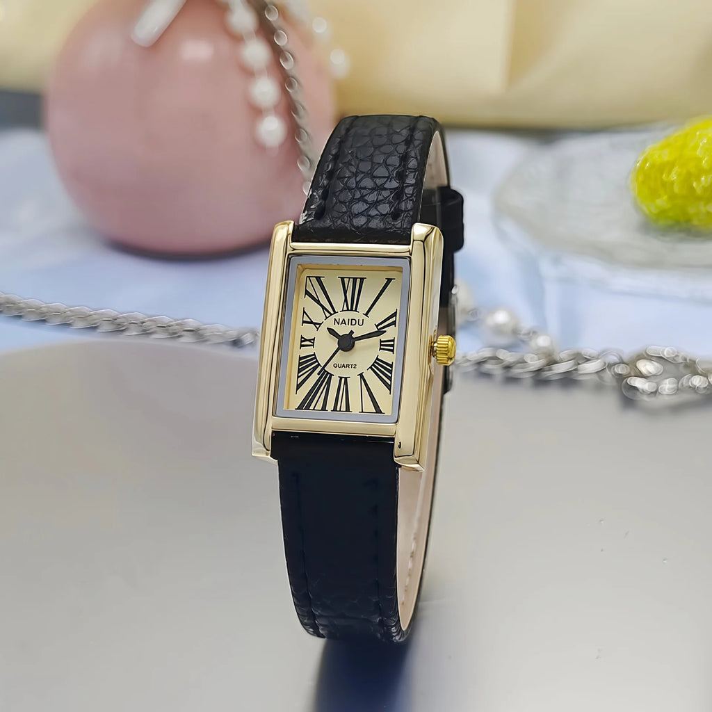 Relojes de pulsera de cuarzo de moda para mujer, correa de cuero simple, esfera romana, reloj de mujer de lujo, regalo para chica, relojes superventas Reloj Mujer