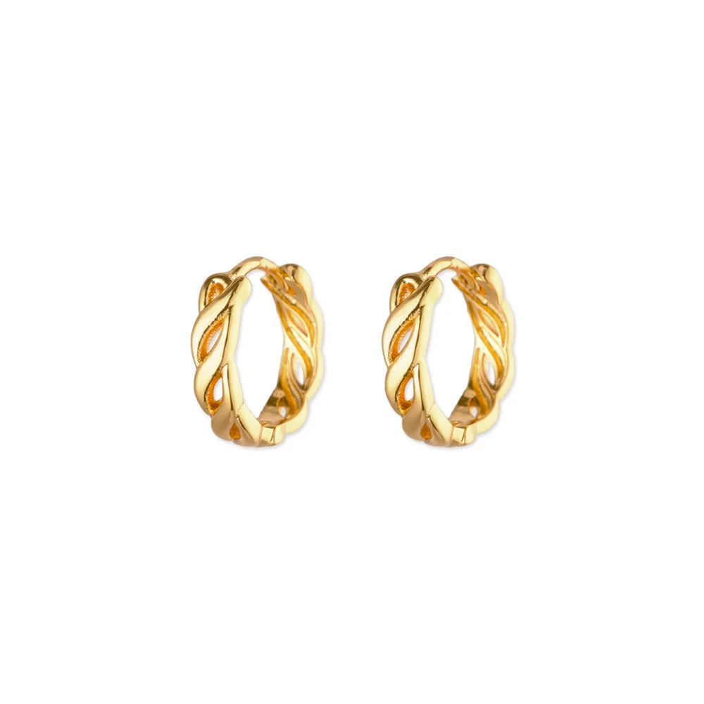 Vintage hohle gedrehte Kette Creolen für Damen Edelstahl Goldfarbe Ohrring 2025 Trend Hochzeitsschmuck pendientes