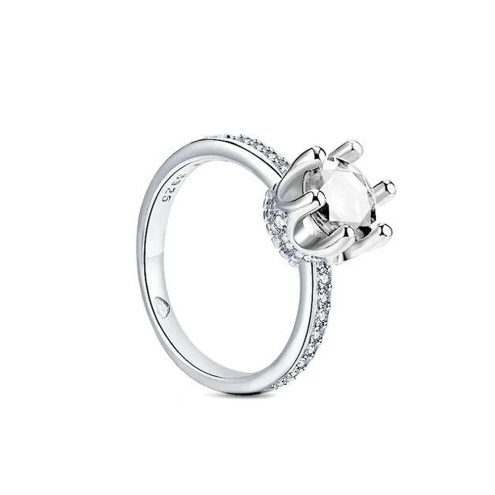 925er Silber Ring Heißer Verkauf Muttertag Mama Größe 6 7 8 9 Rot Blauer Stein Schmuck Charm Passender DIY Geburtstagsgeschenk