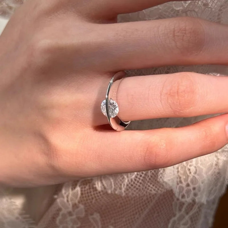 925 Sterling Silber Personalisierter Planetenring mit Zirkonia für Frauen, Hochzeit, Party, Alltag, hochwertiger Schmuck, Geschenk