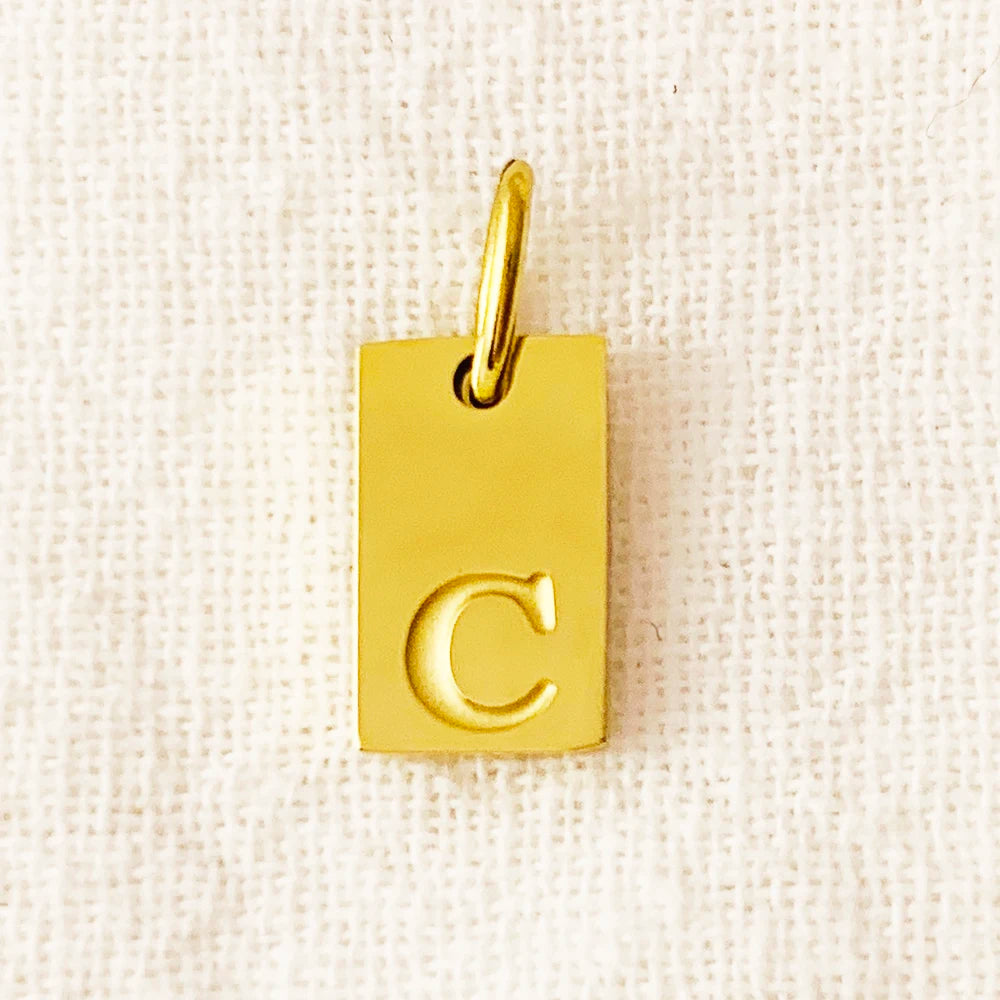 SUNIBI Dije de dije del alfabeto para collares, joyería de acero inoxidable, accesorios de letras grabadas DIY, joyería de moda para mujer