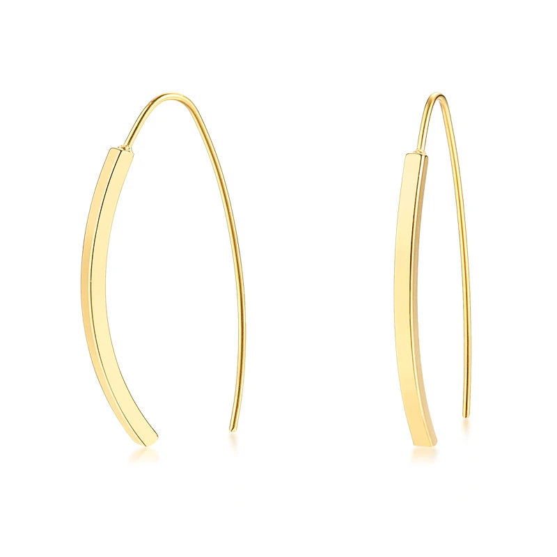 Pendientes de Aro Geométricos Estilosos para Mujeres y Niñas de Acero Inoxidable Minimalistas Elegantes