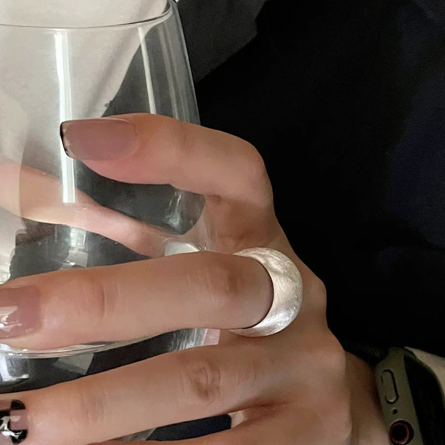 925er Sterlingsilber Tellipse Geometrie Geschliffen Einfache Ringe Für Frauen Paar Verlobung Luxus Schmuck Accessoires
