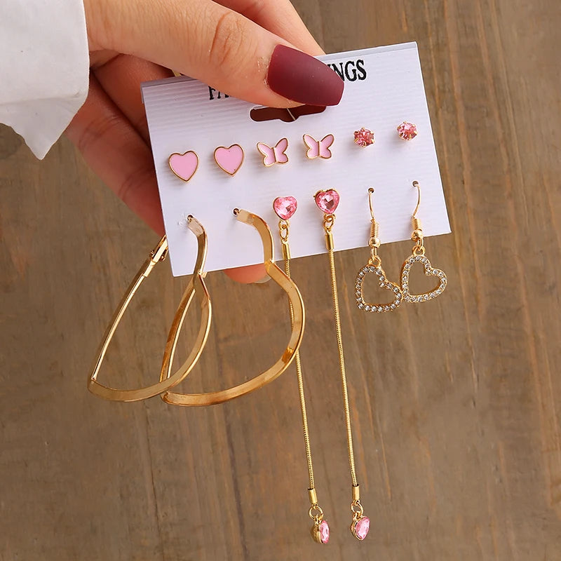 Aretes de Perlas Geométricos Vintage Color Oro, Set de Aretes Colgantes Cuadrados de Metal Trenzado Redondos para Mujer, Joyería de Fiesta Sencilla y de Moda