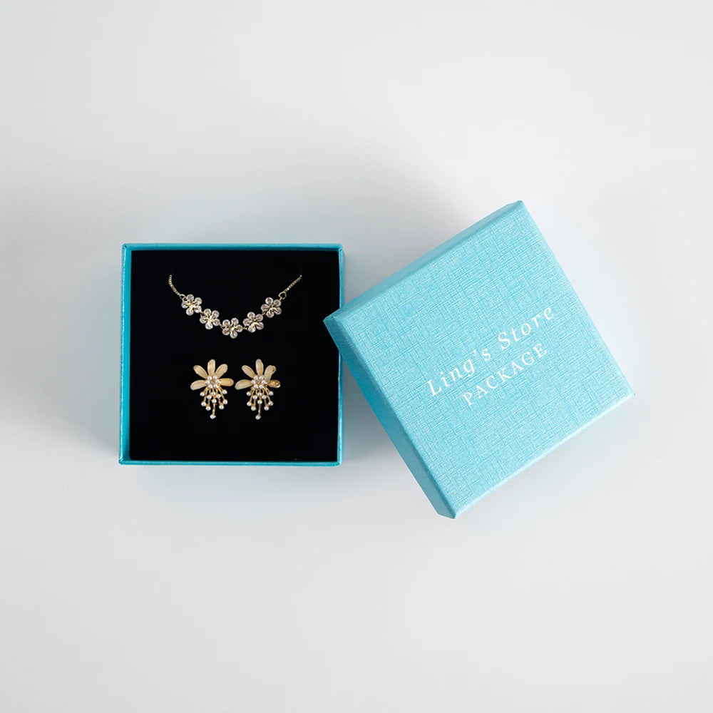 24 personalisierte Schmuckschachteln aus Papier mit Logo, Gastgeschenke für Hochzeiten, Ring-, Ohrring-, Halsketten-, Anhänger-, Armband-, Stecker-, Beutel- und Aufbewahrungsverpackungen