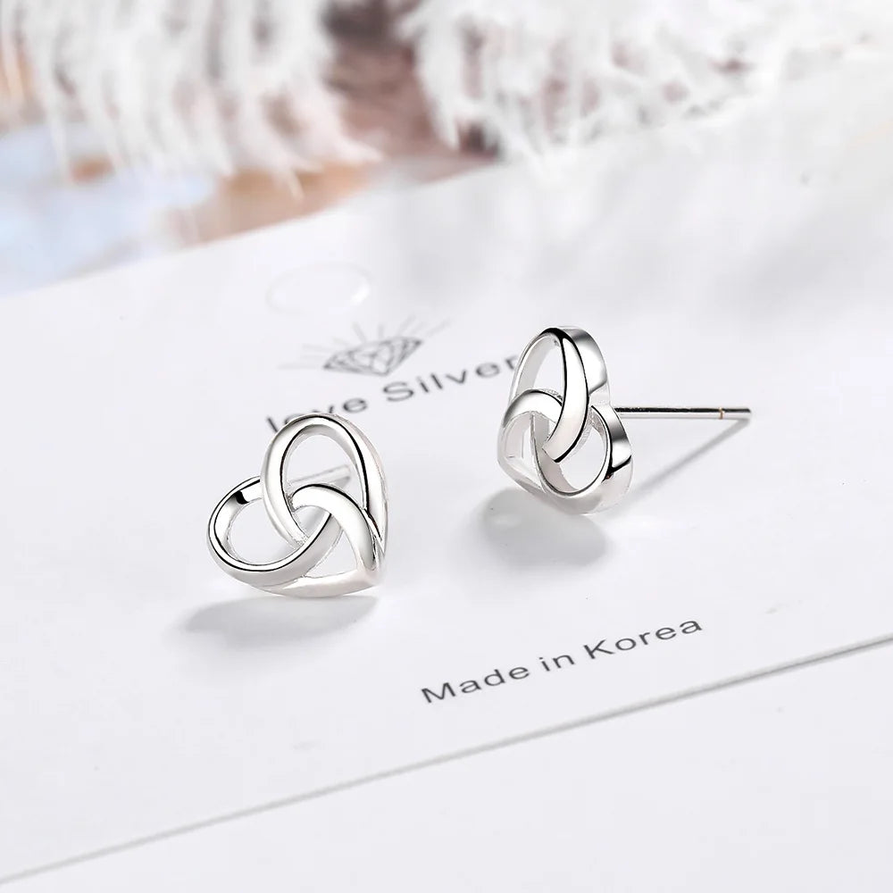 925 Sterling Silber Liebe Herz Ohrstecker für Damen Verlobung Elegante Luxus-Schmuck 2024 Trend Bestseller Schmuck