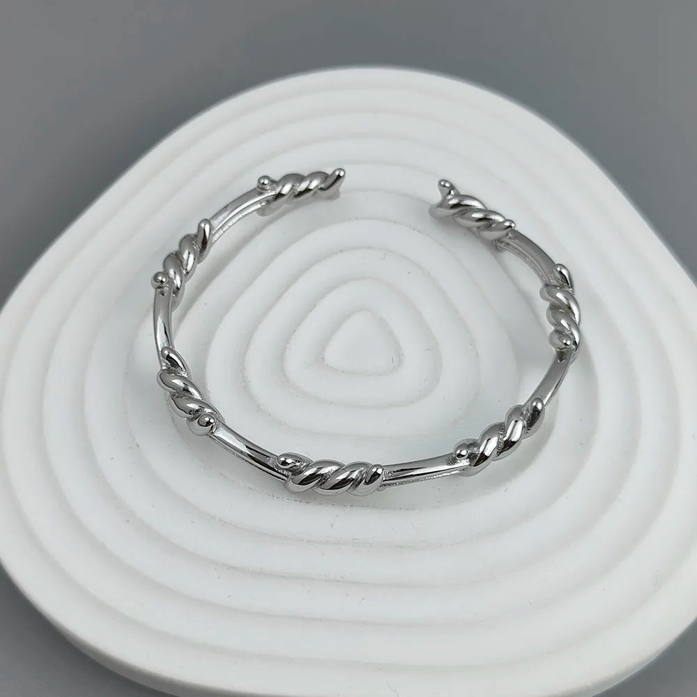 Armband aus Edelstahl mit Drahtwicklung im neuen Stil, vergoldet 18K, hochwertiger wasserdichter Silberschmuck, Pärchengeschenk