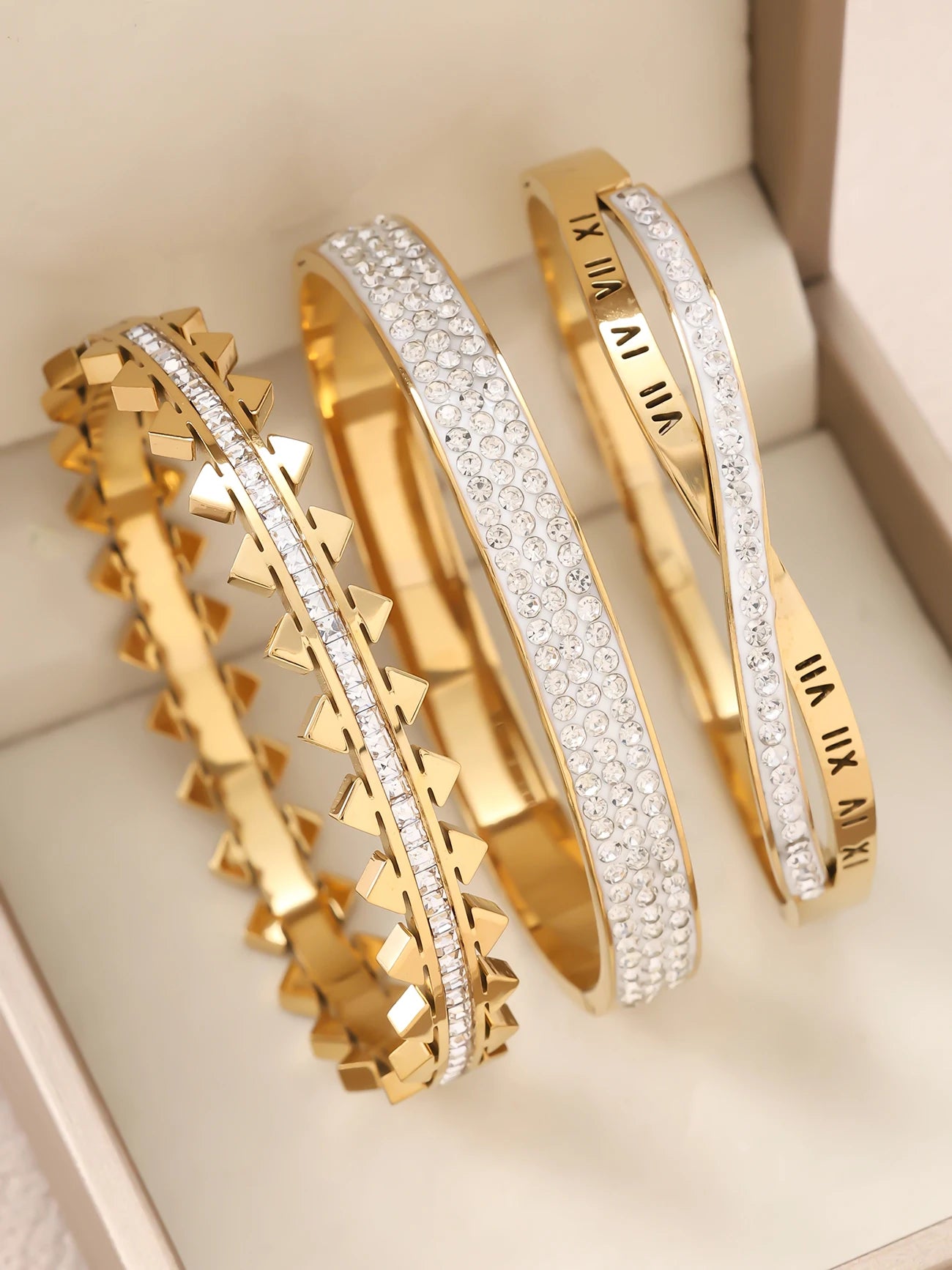 1 Stück/Set Damen Hochzeitsschmuck Party Feiertag Valentinstag Geschenk Edelstahl Armband 18K vergoldet Armband