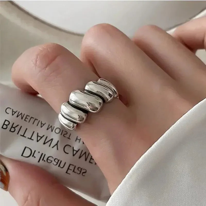 Anillos de plata de ley 925, diseño de piedra negra, vintage, hip hop, para parejas, tailandeses, regalo de cumpleaños