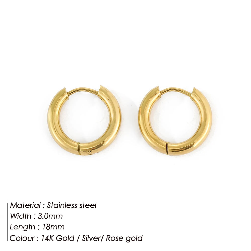 Minimalistische Edelstahl Runde Ohrringe für Damen Trendige Geometrische Hängende Statement-Ohrringe Party Modeschmuck Geschenk