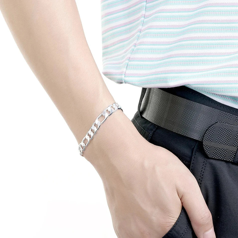 ALIZERO 925 Sterling Silber Armband 4/6/8/10/12mm Kettenarmbänder für Damen Herren Mode Party Edler Schmuck Großhandel