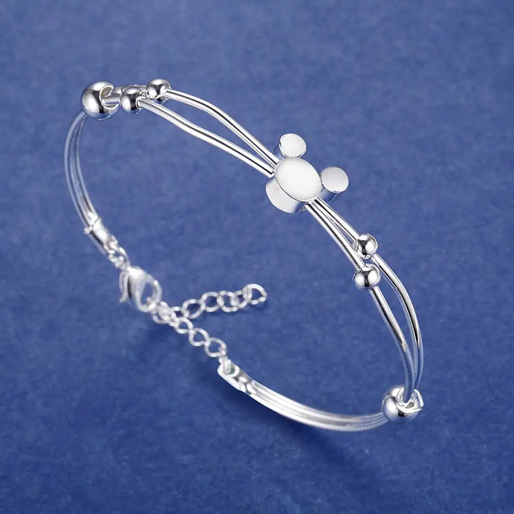Großhandel Feine 925 Sterlingsilber Armreifen Armband Charms Herz Offen für Frauen Damen Schmuck Anpassung Manschette Hochzeitsgeschenk