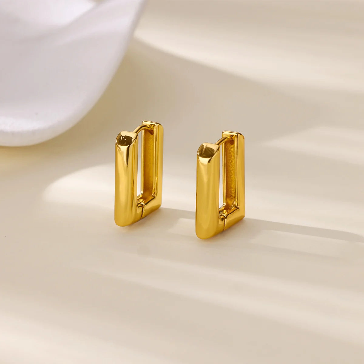 Elegante quadratische Ohrringe für Damen und Mädchen, Creolen aus Edelstahl, luxuriöser Schmuck für Hochzeit und Verlobung, ästhetisch, Aretes
