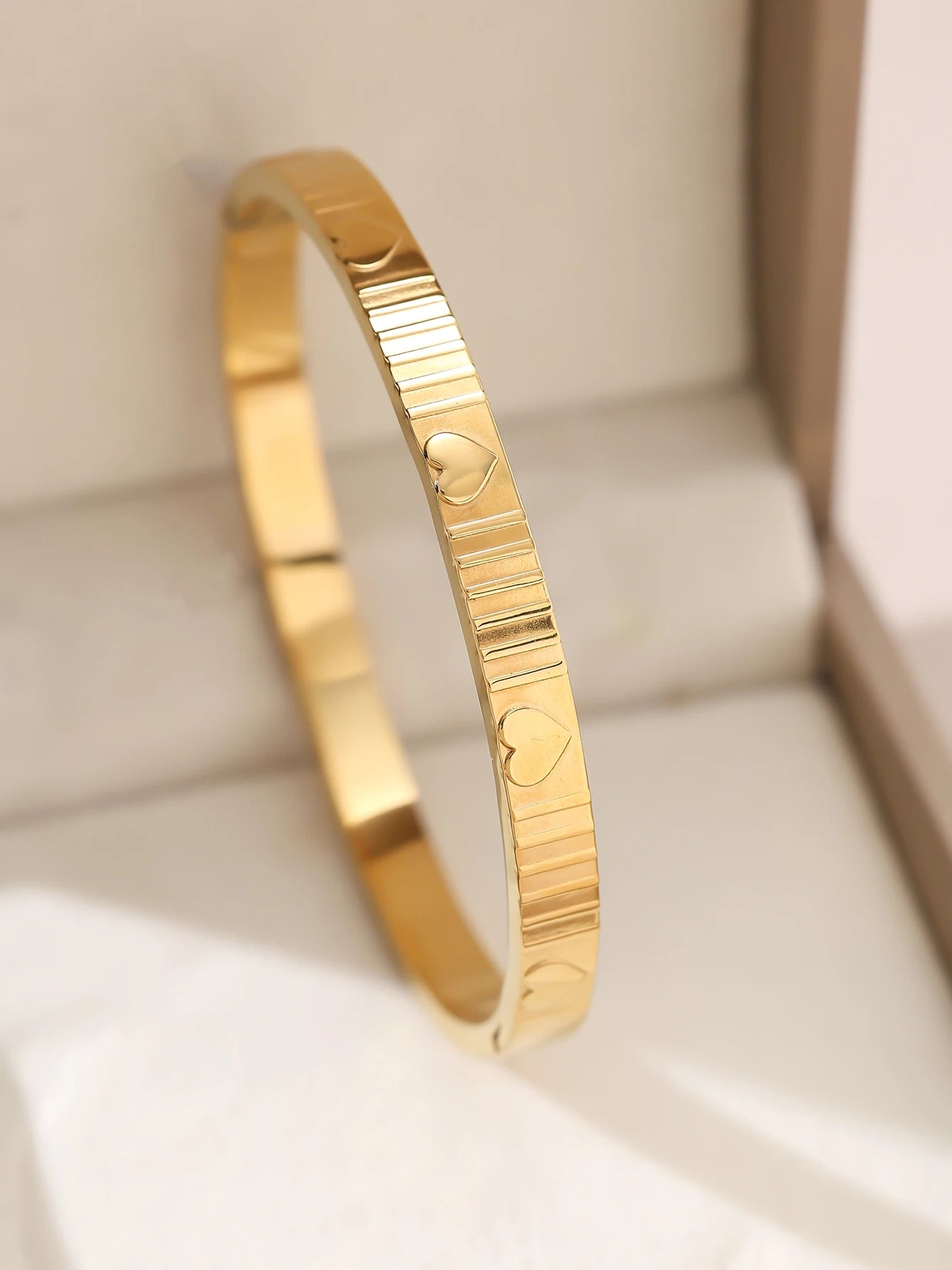 1 Stück/Set Damen Hochzeitsschmuck Party Feiertag Valentinstag Geschenk Edelstahl Armband 18K vergoldet Armband