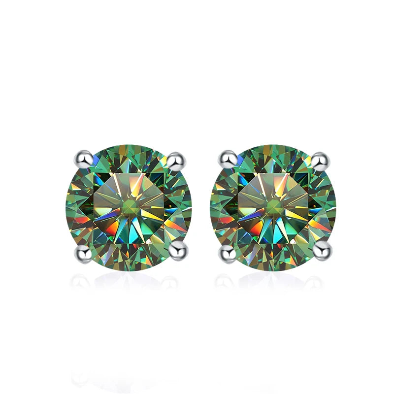 NeeTim Pendientes de Moissanita para Mujer 0.5ct 1ct 2ct Plata de Ley 925 Rosa Negro Azul Gris Brillante Diamante de Laboratorio