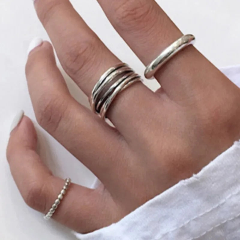 Anillo cruzado de plata de ley 925 para mujer, diseño geométrico, simple, vintage, hueco, joyería, regalo para fiestas, venta al por mayor, dropshipping