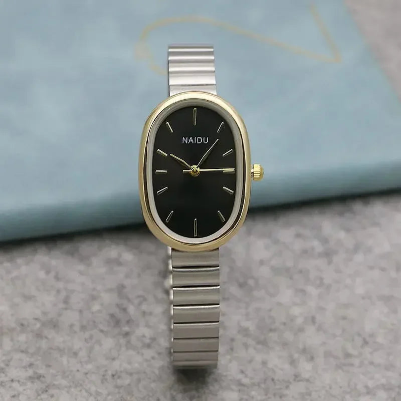 Nuevo Reloj de Pulsera de Cuarzo de Acero Cuadrado Retro Minimalista de Marca Nueva, Pequeño Dial, Temperamento, Reloj de Pulsera para Estudiante Femenina, Dropshipping