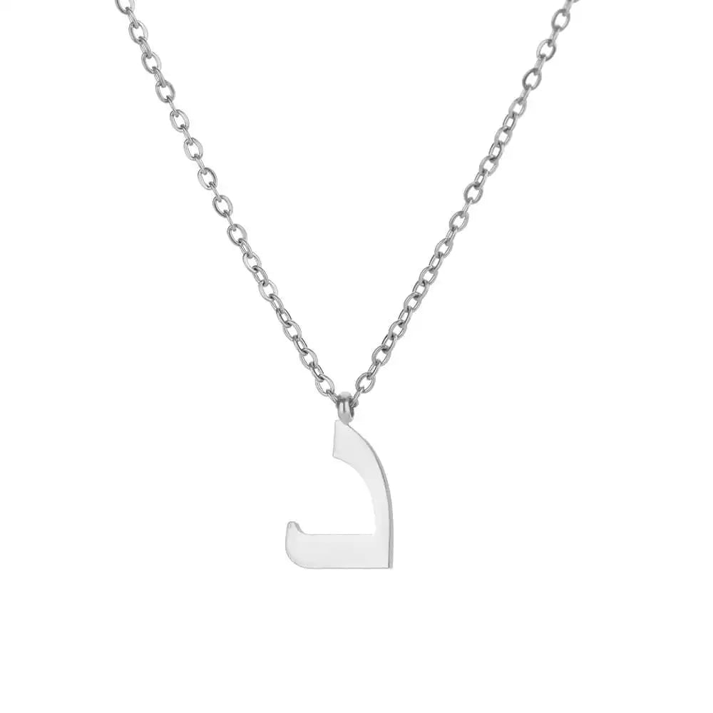 Collar con colgante de letras árabes para mujer, cadena inicial de acero inoxidable, gargantilla, collar, joyería de boda 2024, bisutería