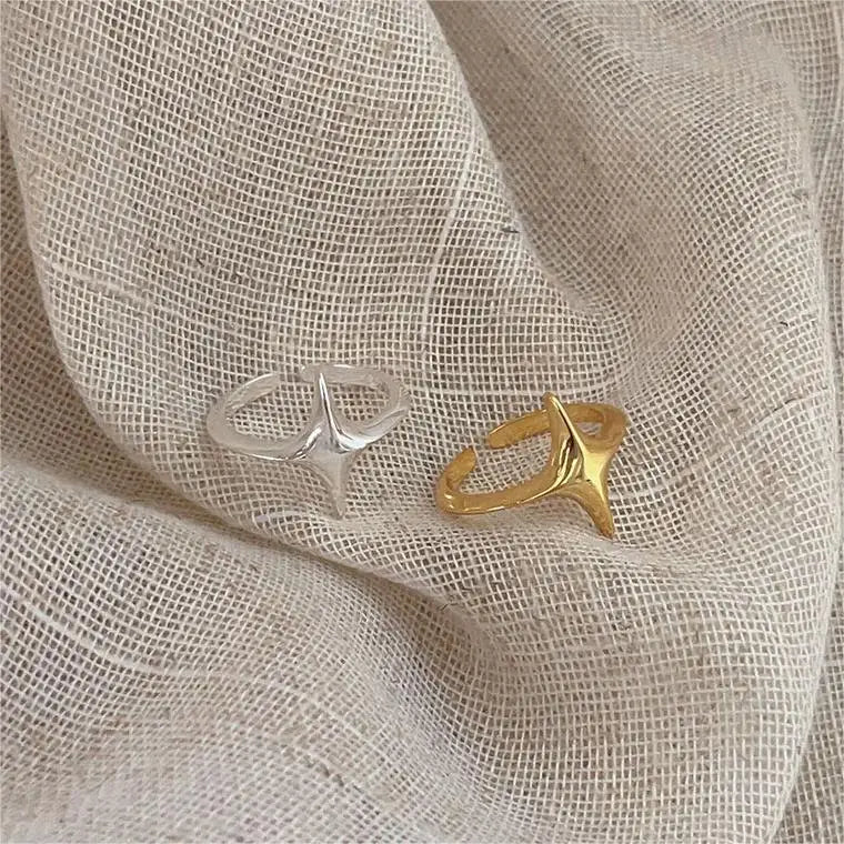 925 Sterling Silber Stern Verstellbare Ringe Für Frauen Hochzeit Vintage Luxus Schmuck Zubehör Großhandel Schmuck Argent 925