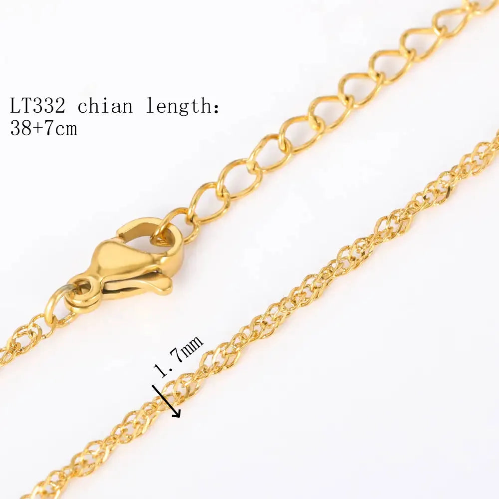10pcs/Lot 45cm Stainless Steel Golden/Silvery Color 304 Chains Necklace Women Jewelry Making Accessories DIY Handmade Supplies