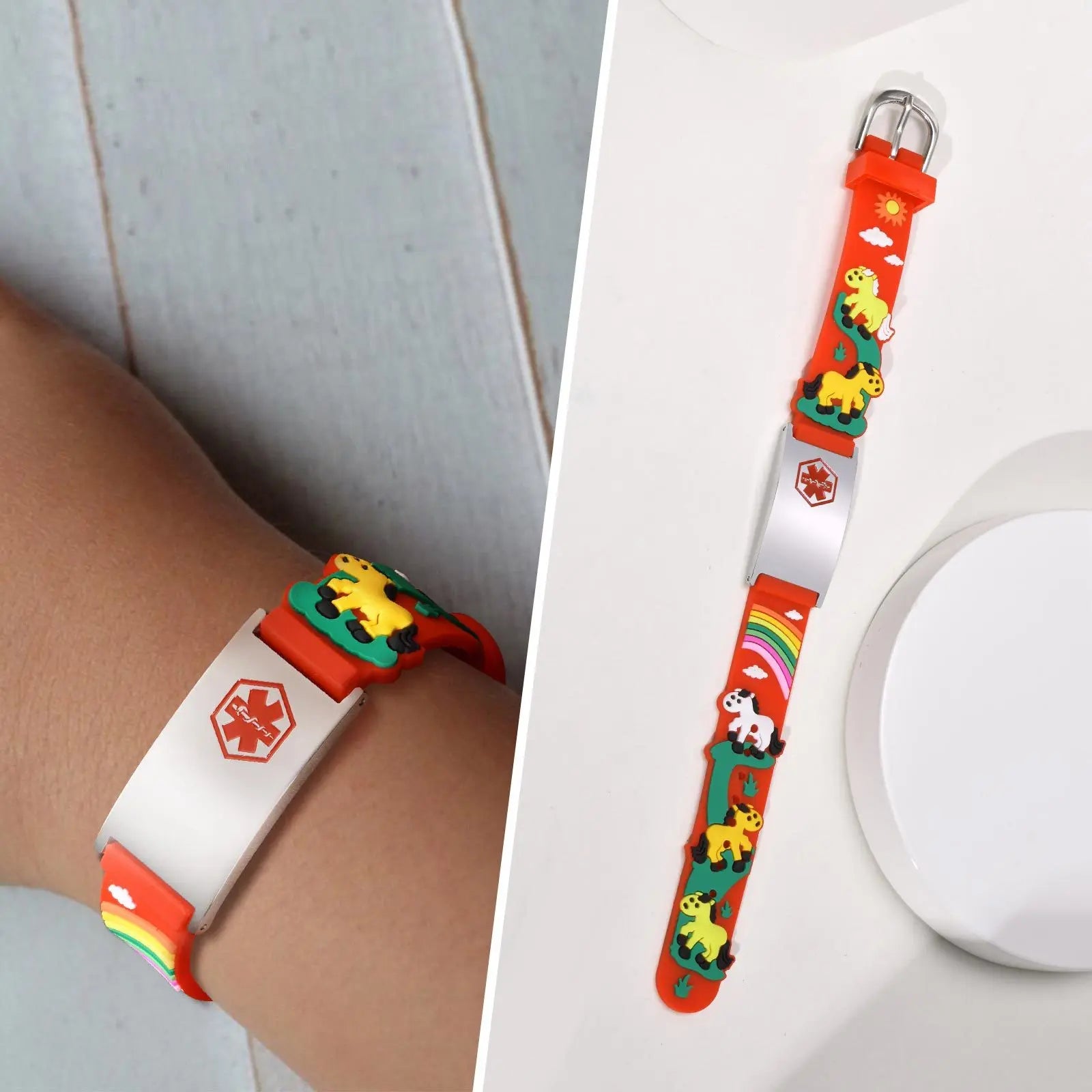 Personalisiertes Ausweiskettchen für kleine Mädchen und Jungen, Silikonarmband verstellbar, Gravierte Zitate Inspirierendes Geschenk