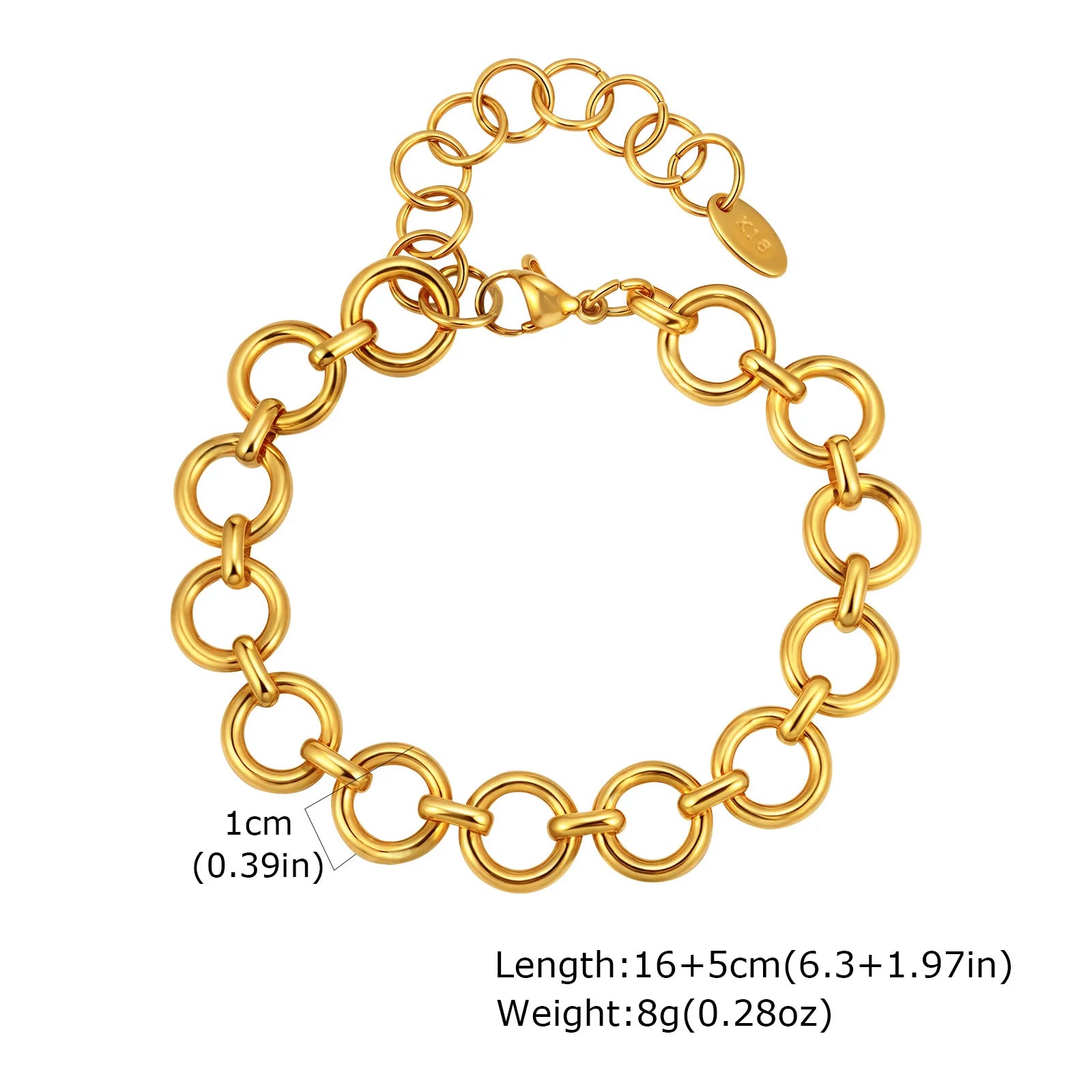 Klobiges Edelstahl-Gliederarmband für Damen, vergoldete Layering-Armbänder Armband Wasserdichter Schmuck