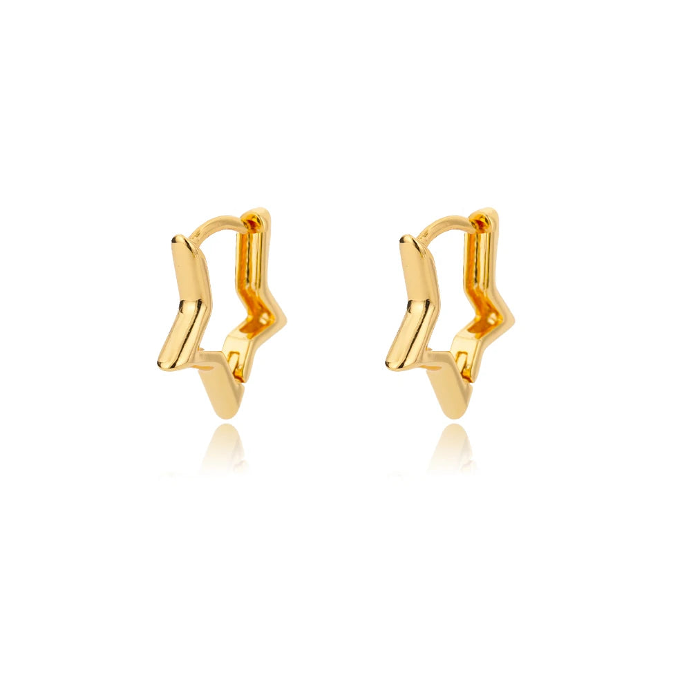 Zirconium Stern Ohrringe für Frauen Mädchen Edelstahl Gold Farbe Ohrring Y2k Hochzeit Ästhetischer Schmuck aretes mujer