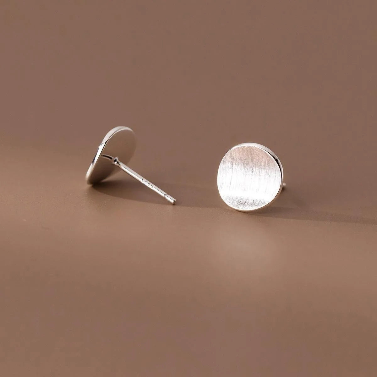 925 Sterlingsilber Mattierte Runde Ohrstecker Für Frauen Hochzeit Verlobung Schmuck Großhandel Accessoires