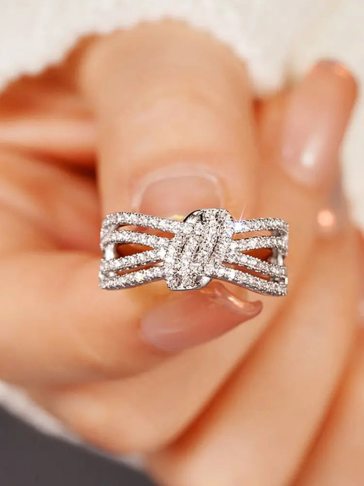 925er Sterlingsilber Fashion Zarter Süßer Rosa Zirkon Ring für Frauen Jubiläum Luxuriöser Personalisierter Hochwertiger Echtschmuck