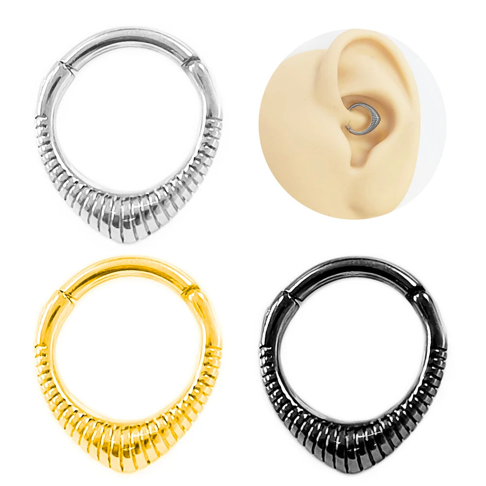 Blumen Nasenring Septum 100% 316L Chirurgenstahl Zirkon Clicker Daith Piercing Ohrknorpel Helix Hoop Blumen Wassertropfen