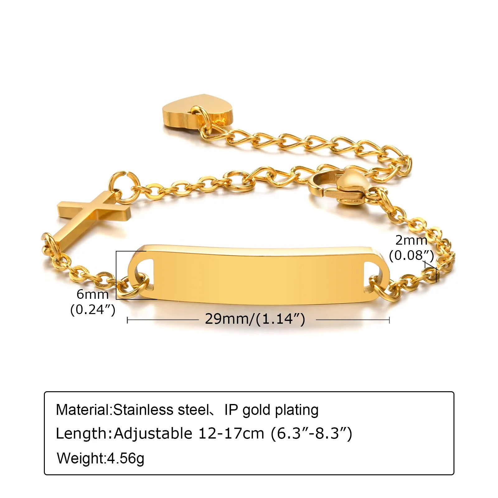 Individuelles personalisiertes Namens-ID-Armband für Mädchen und Jungen, Edelstahl-Gliederketten-Kronenarmband, nicht allergisch