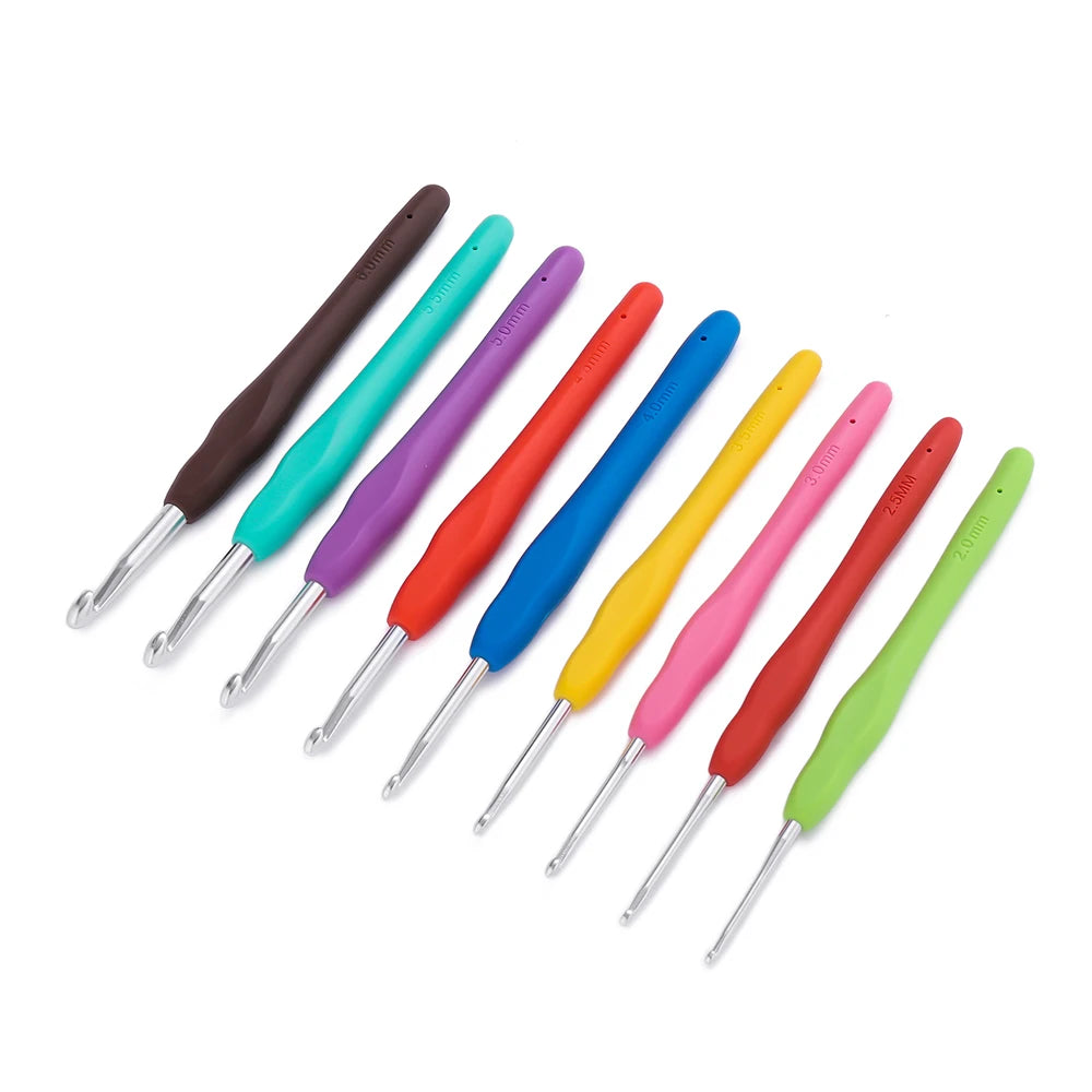 1 ud. Ganchillo de mano, ganchillo de punto, mango de goma colorido, mango ergonómico para tejer, ganchillo para hacer joyas DIY