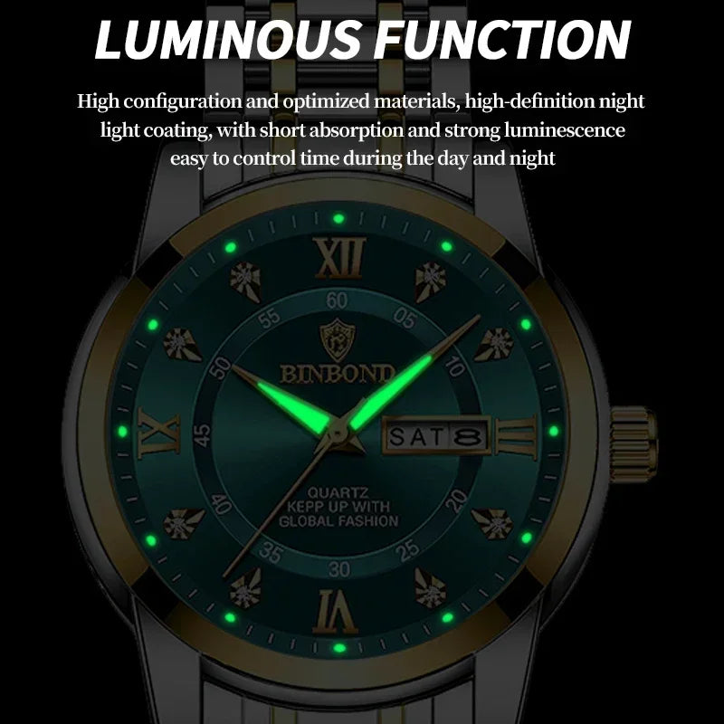 Relojes de pulsera de cuarzo a la moda para negocios, reloj de diamante dorado para hombre, reloj de lujo, relojes automáticos, regalos para hombre, Relojes