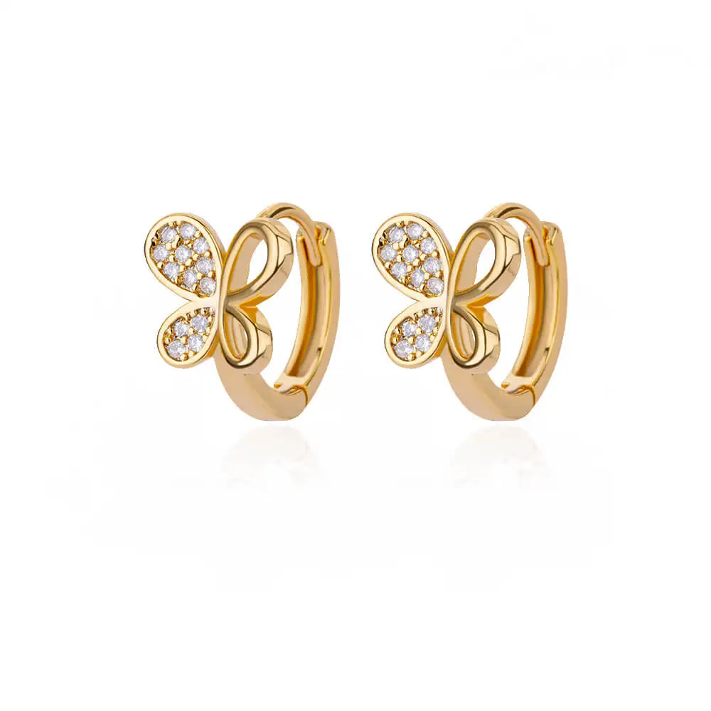 Zirkon Schmetterling Ohrringe Ohrstecker für Frauen Edelstahl Goldfarbe Schmetterling Ohrring Trend Girl Y2K Schmuck Aretes Mujer