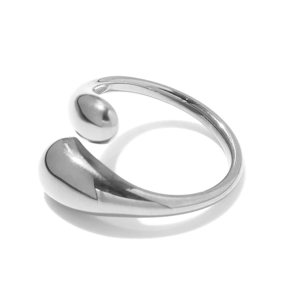 Anillo de doble abertura SUNIBI para mujer, diseño de pluma brillante dorada, anillo de acero inoxidable 316, joyería de moda para mujer al por mayor