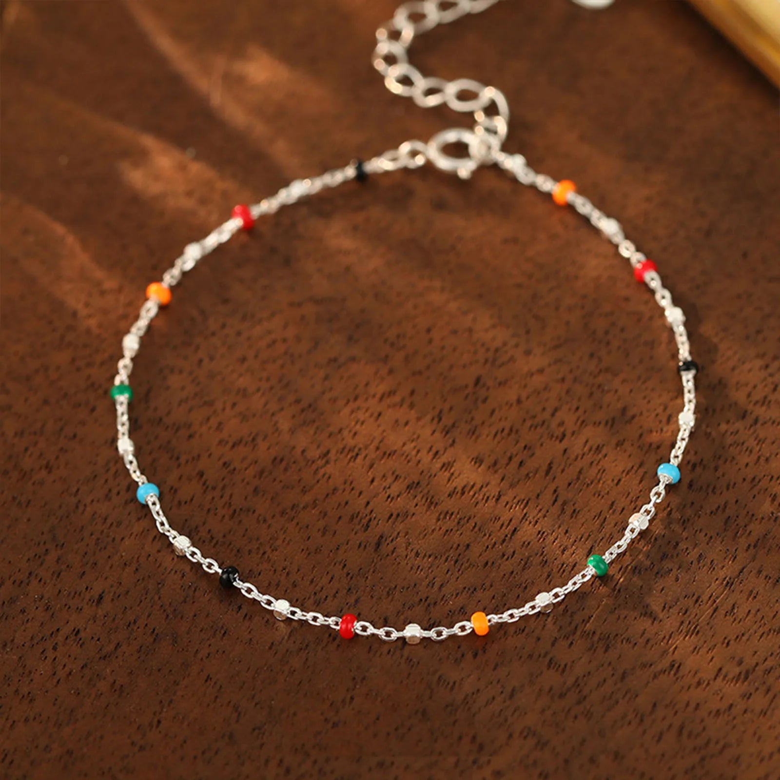 S925 Silber Dopamin Farbige Bohne Armband Damen Beliebt INS Sommer Nischen Dünner Modeschmuck Trendiges Accessoire