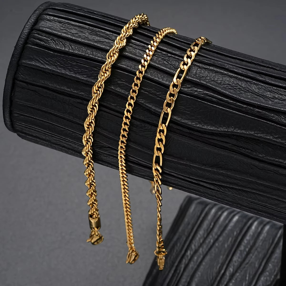 3tlg/Set Edelstahl Punk Cuban Chain Armband für Herren Minimalistisches Silberfarbenes Hip Hop Armband Party Mode Schmuck Geschenke