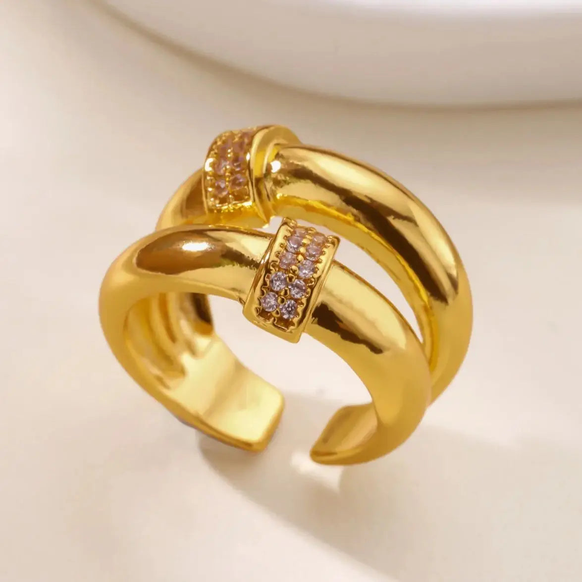 Zirkon Stern Knoten Ringe Für Frauen Gold Farbe Edelstahl Geometrische Verstellbare Fingerringe Hochzeit Paar Schmuck Geschenke