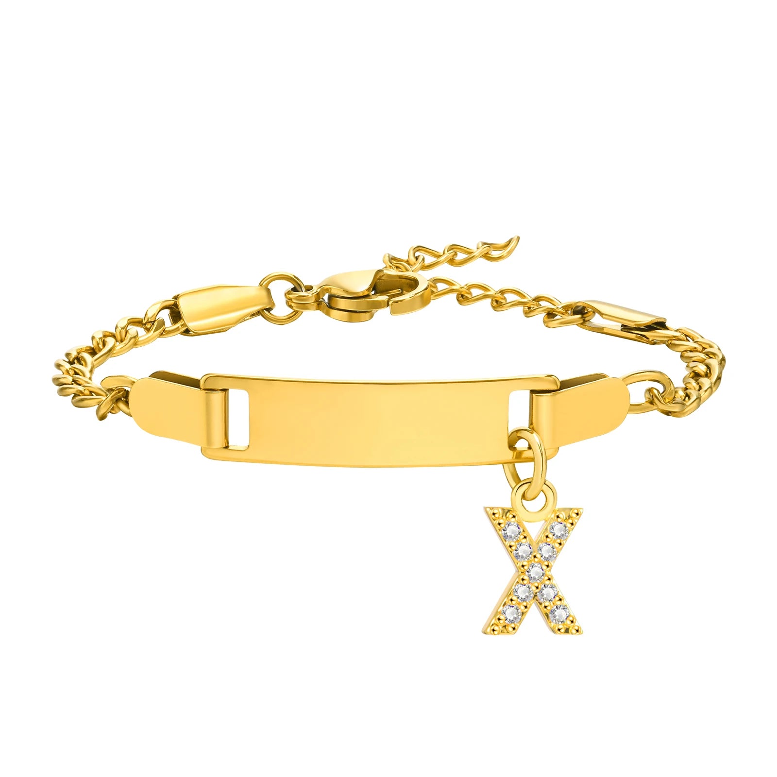 Personalisiertes Namensarmband mit Initialen für Jungen Mädchen, kostenlose Gravur Datum ID Armband Geburtstagsgeschenk