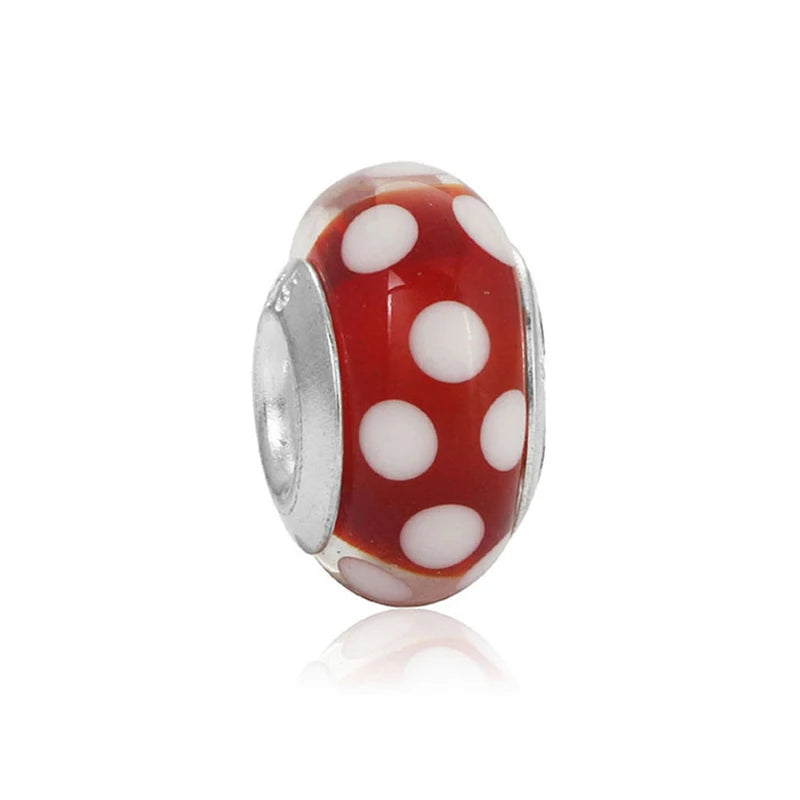 Newest European Colorful Lampwork Glass Beads Murano Aolly Charm Necklace Bracelets Bangle DIY Women Girls Jewlelry