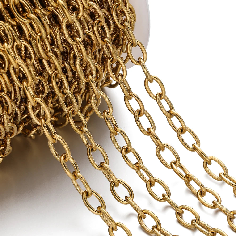 1 Meter/Pack 304 Edelstahl Knotenglieder Gold Stahlfarbe Handgemachte Ketten für DIY Halsketten Armbänder Schmuckherstellung Zubehör