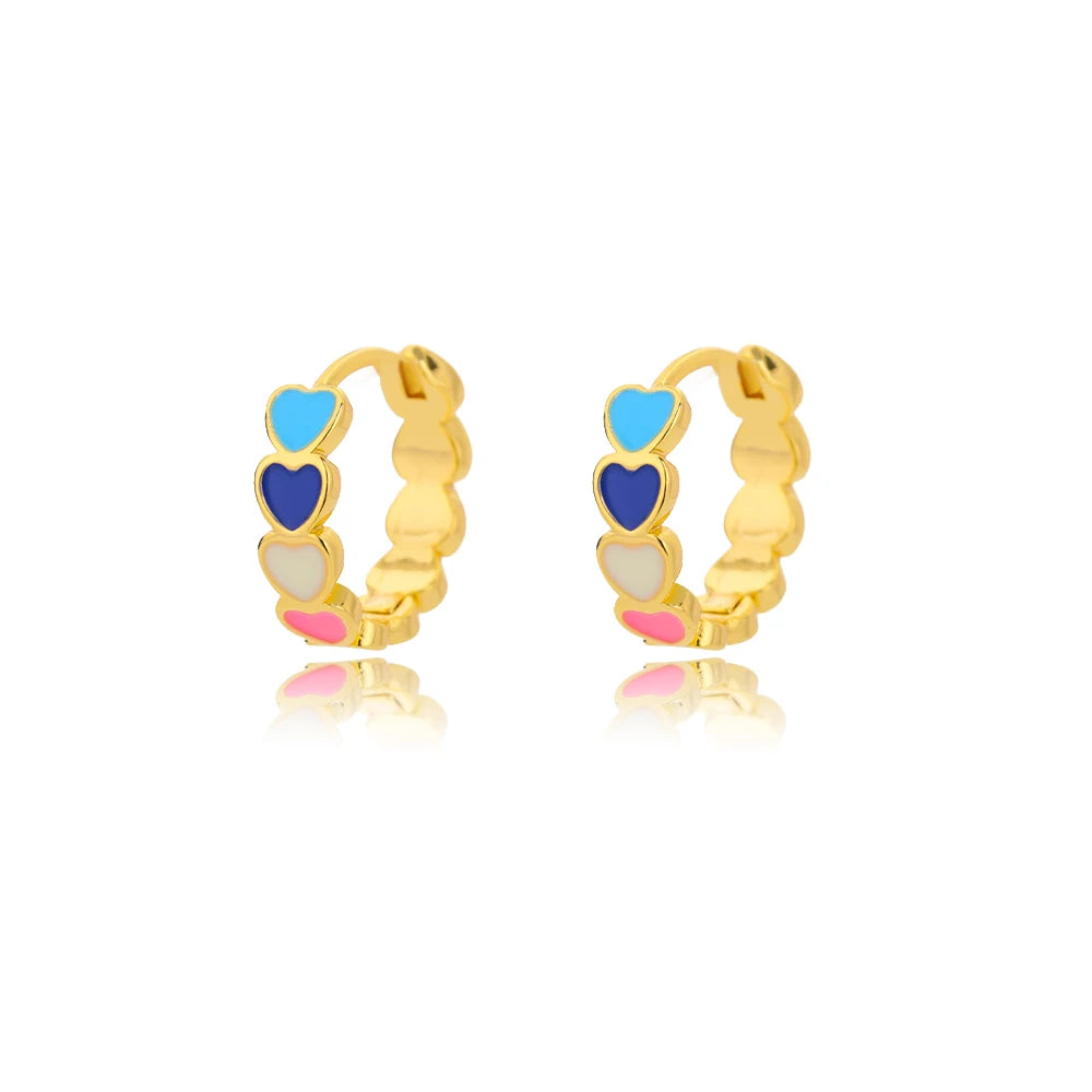 Edelstahl-Herzohrringe für Damen Goldfarbene Mode-Zirkon-Liebes-Herz-Ohrhänger Hochzeit Ästhetischer Schmuck Geschenk 2023
