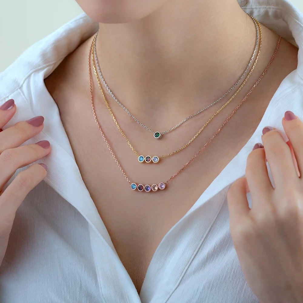 SUNIBI Charm de acero inoxidable Collar de cristal Colgante de piedras de nacimiento Charms para hacer joyas Pendientes de mujer Accesorios DIY