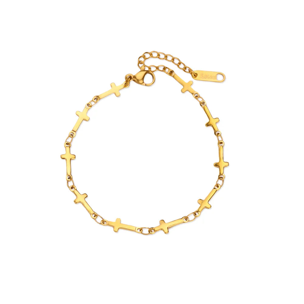 Edelstahl Herzarmbänder für Damen Goldfarben Geometrisches Herzarmband Mode Hochzeit Wasserdichter Schmuck Geschenk