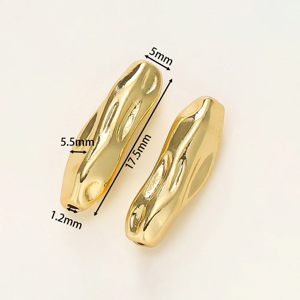 4Stk./Packung 14/18K Vergoldet Metall Messing Gewinde Lange Perlen für DIY Armband Schmuckherstellung Material Zubehör