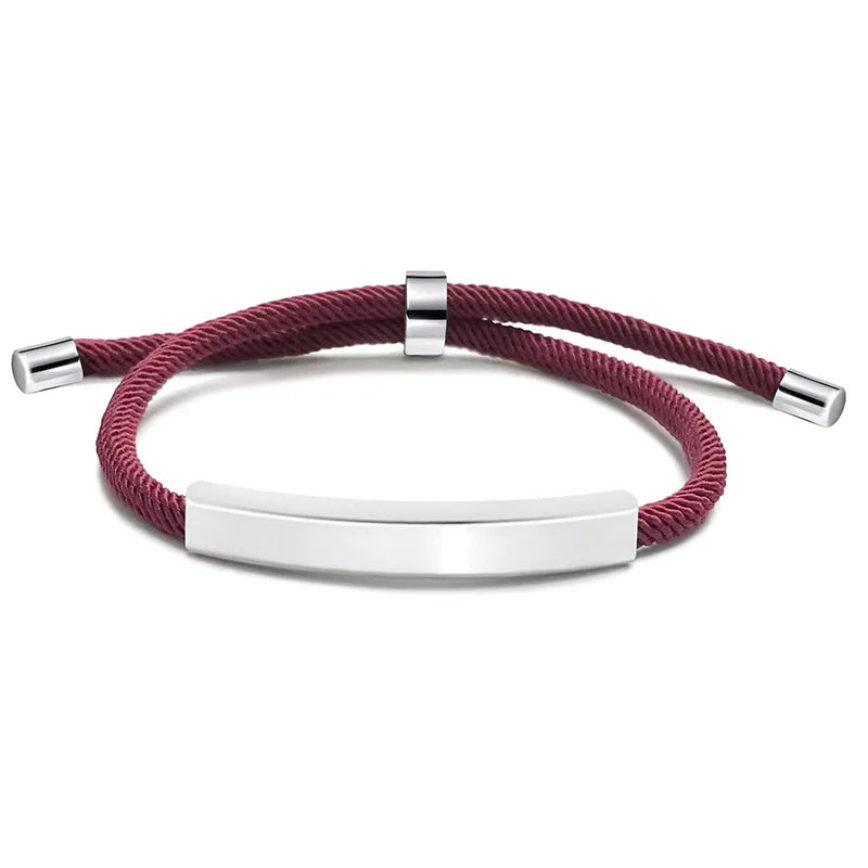 Personalisiertes Herrenarmband, verstellbarer Armreif, Edelstahl, Name, beliebiger Text graviertes Armband, Geburtstagsgeschenk für Ihn