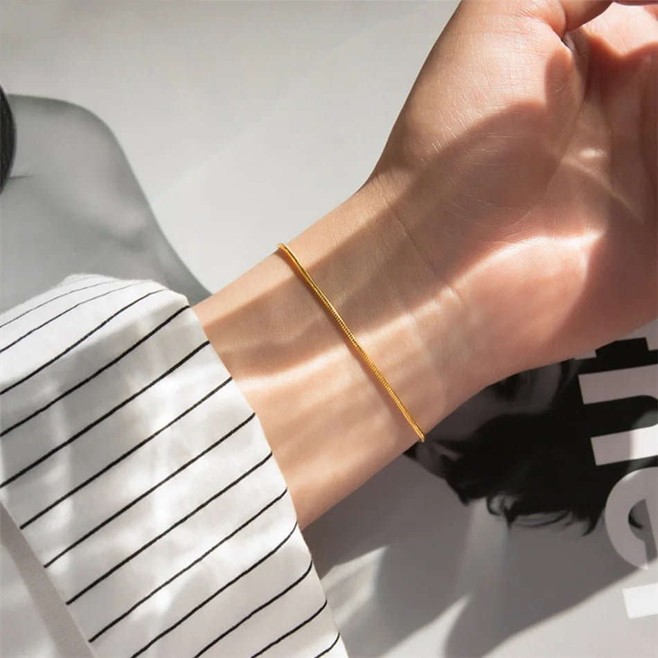 Heißer Verkauf Edelstahl Schlangenkette Armband Modeschmuck Für Männer Frauen Edelstahl Gliederarmband