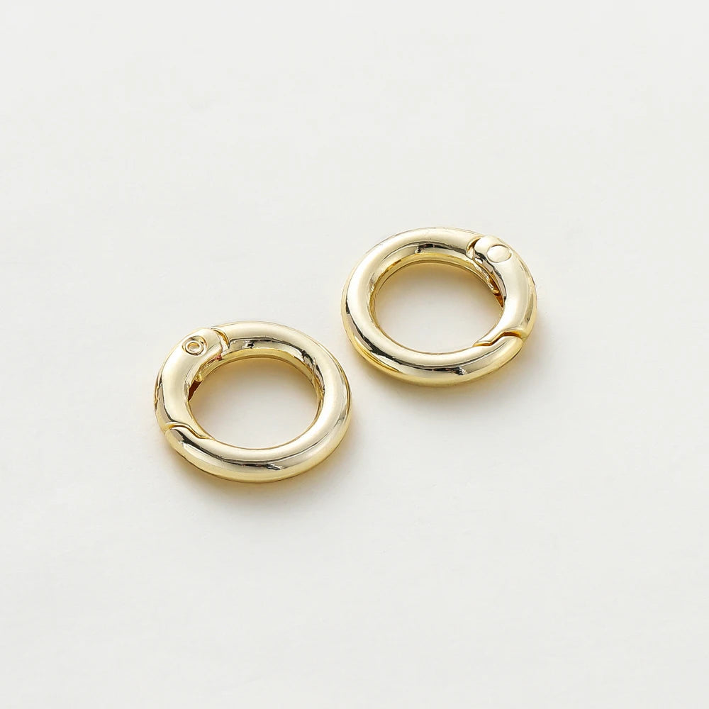 5 unidades de 20 mm 14K 18K Oro chapado O Anillo Mosquetones Redondos Abribles Gancho Llavero Dijes Colgantes Conector para Fabricación de Joyas DIY