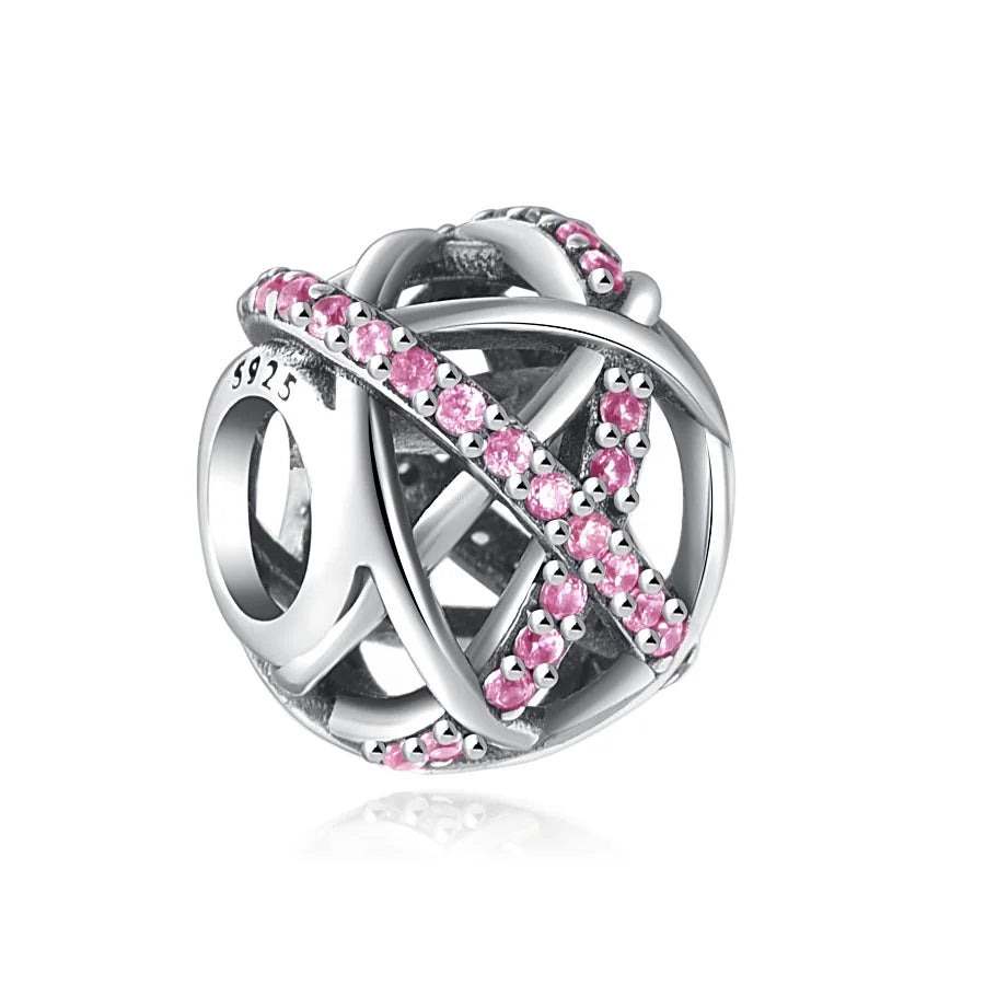 Heiß begehrtes 925er Silber Rosa Serie Blume Hundepfote herzförmiger Anhänger, passend für originale Armband DIY Accessoires, exquisiter Schmuck