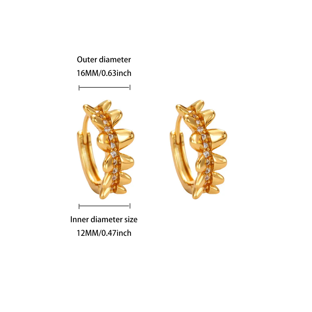 Geometrische Zirkonia-Creolen für Damen, Edelstahl, goldfarben, Piercing-Ohrring, 2025, neue Mode, Hochzeit, Paar-Schmuck